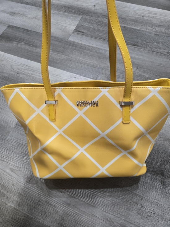 Kenneth Cole Reaction Handbags - Kenneth Cole Reaction Yellow Tote with White Lattice
